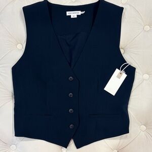 Good American Navy Buttoned Vest